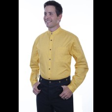Scully Button Front Band Collar Shirt Yellow
